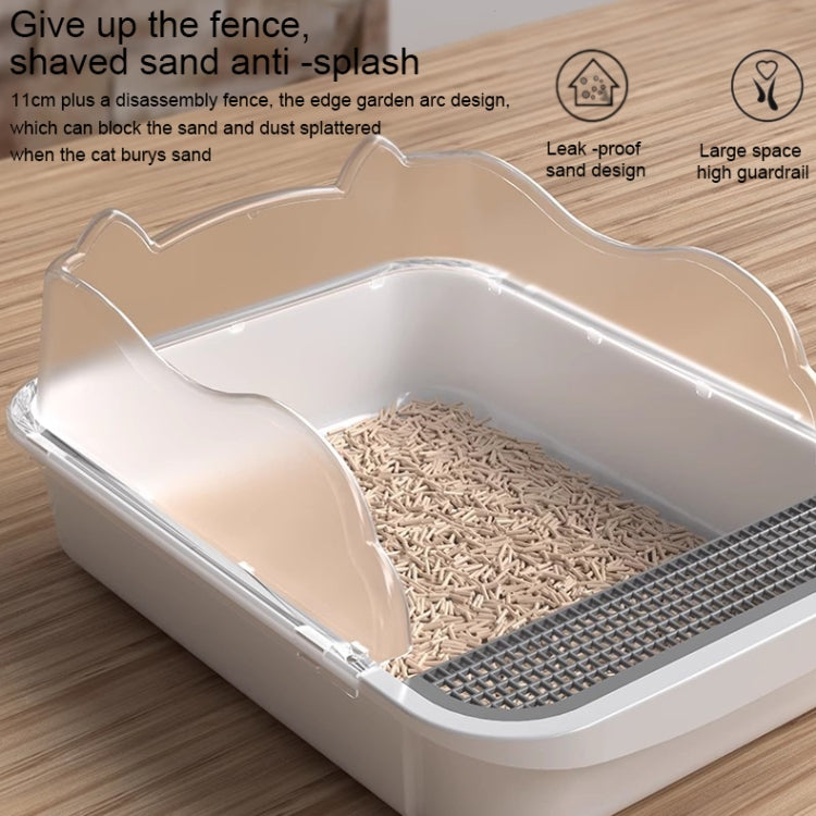 Semi-closed Cat-ear Baffle Cat Litter Basin Deodorization Cat Toilet, Size:Small Size(Random Color)